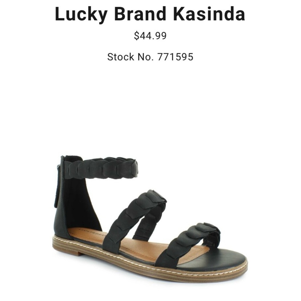 Lucky Brand Women’s Size 10 Black Leather Sandals